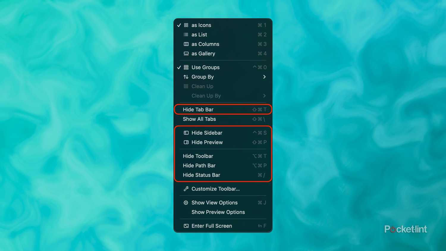 macOS 26 Finder View menu