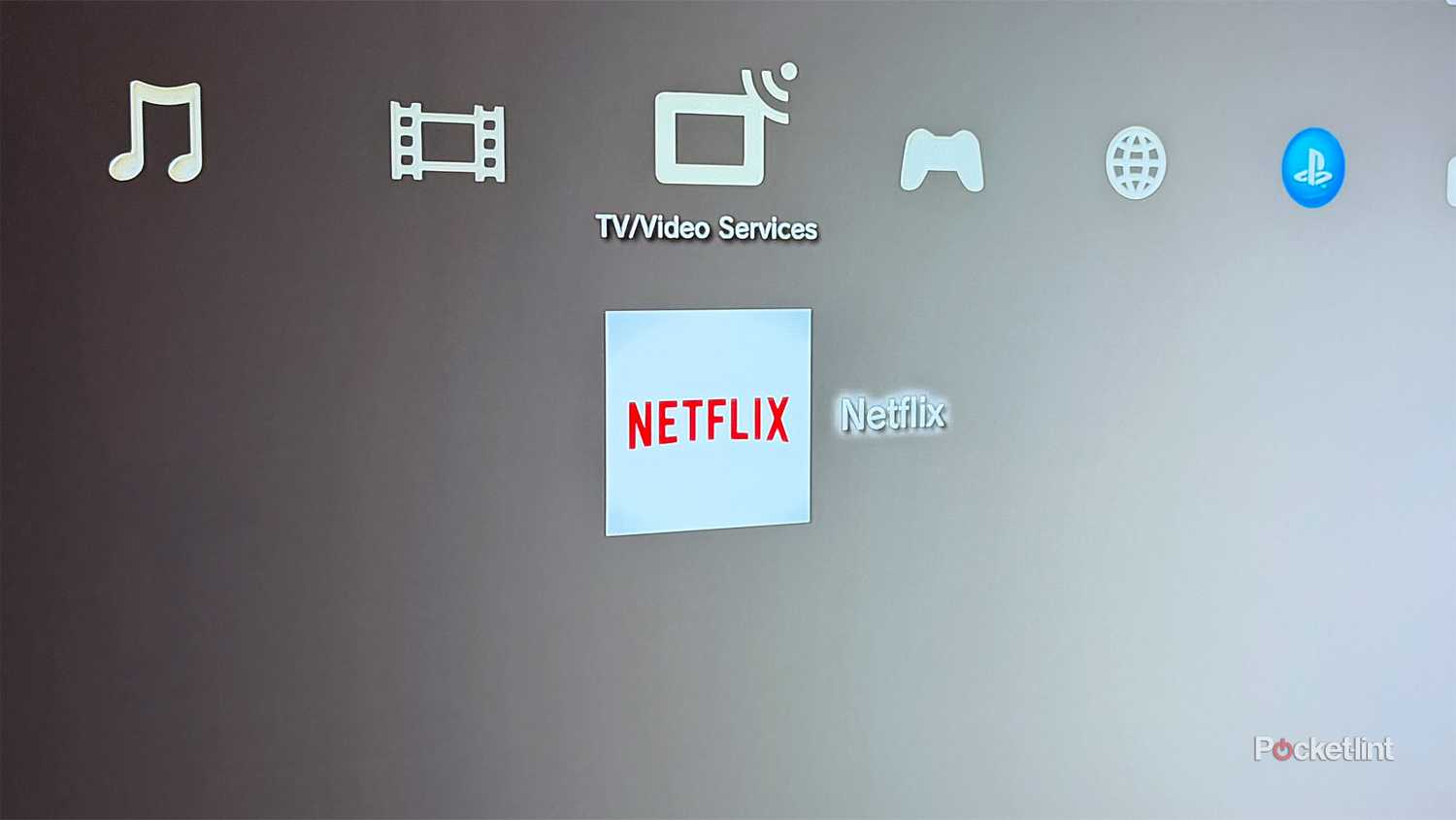 Netflix app on PS3 home screen.