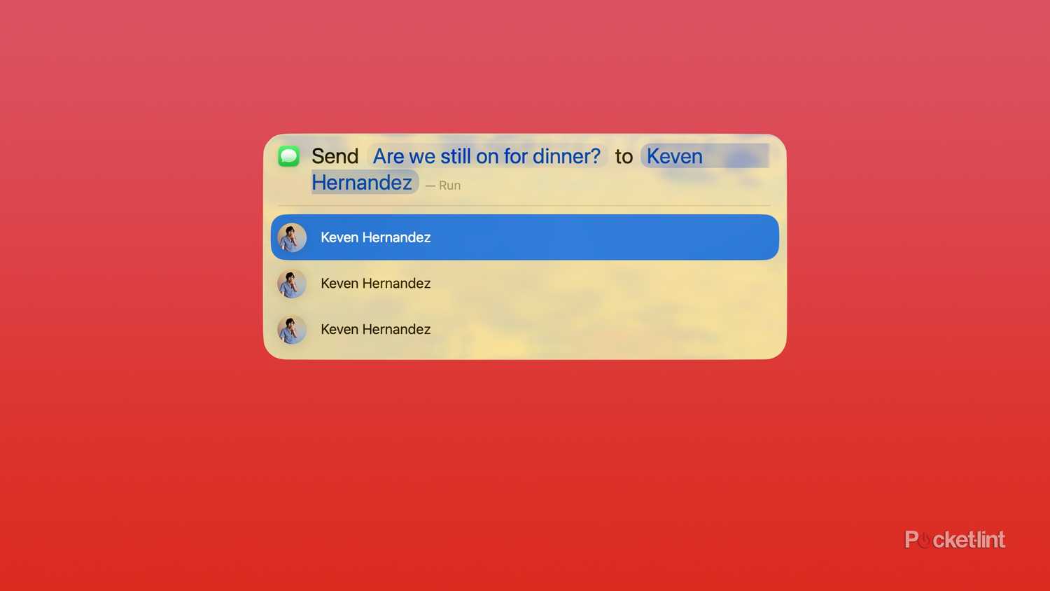 Sending a message with Spotlight.