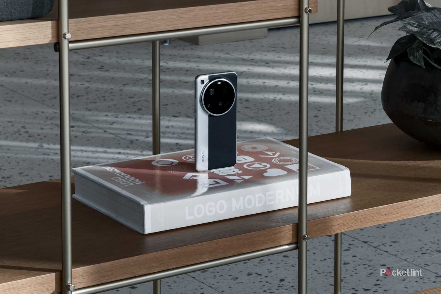 Xiaomi 15 Ultra on a bookshelf