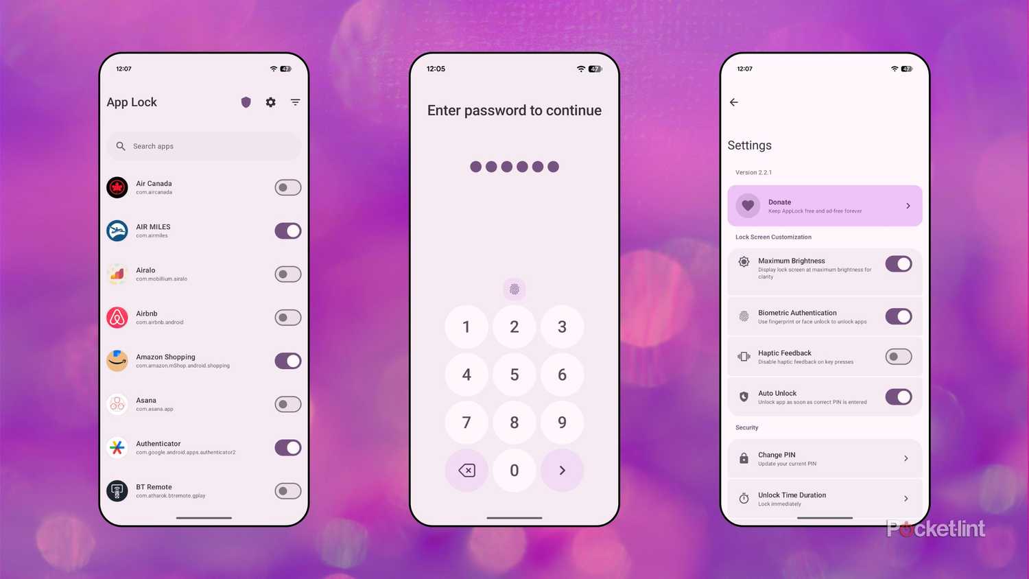 AppLock screenshots