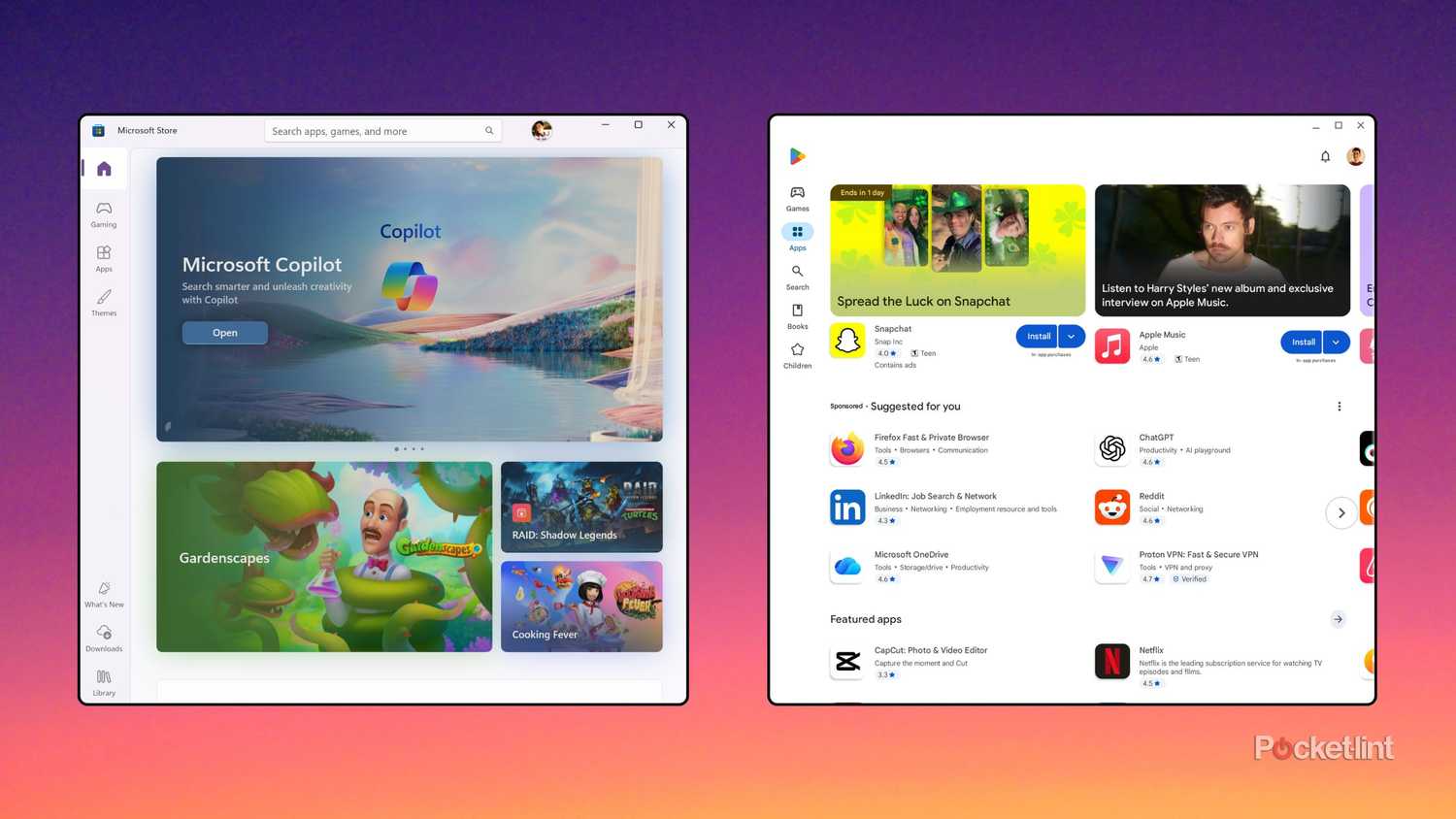 ChromeOS vs Windows 11 app stores