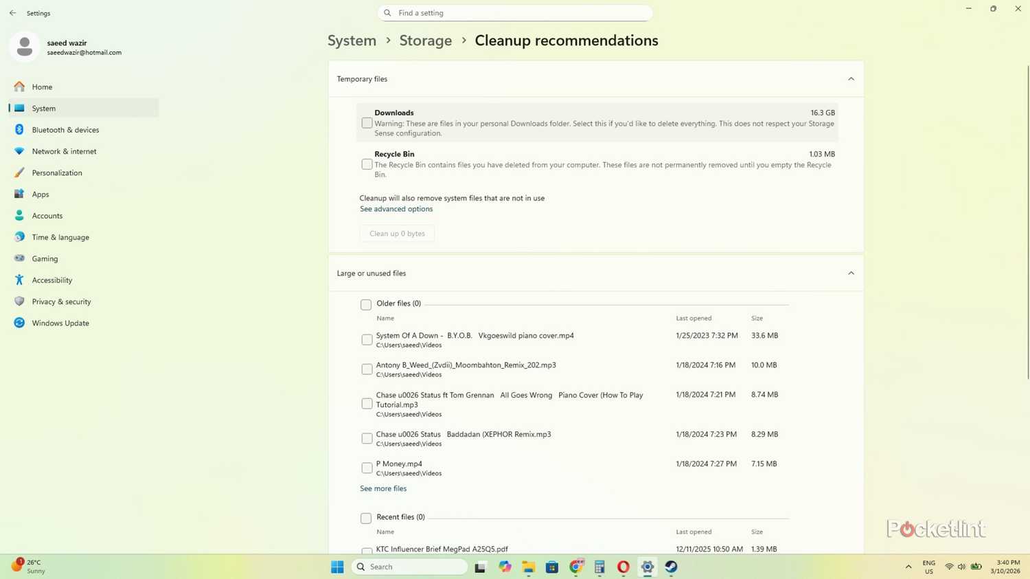 Windows Cleanup Recommendations