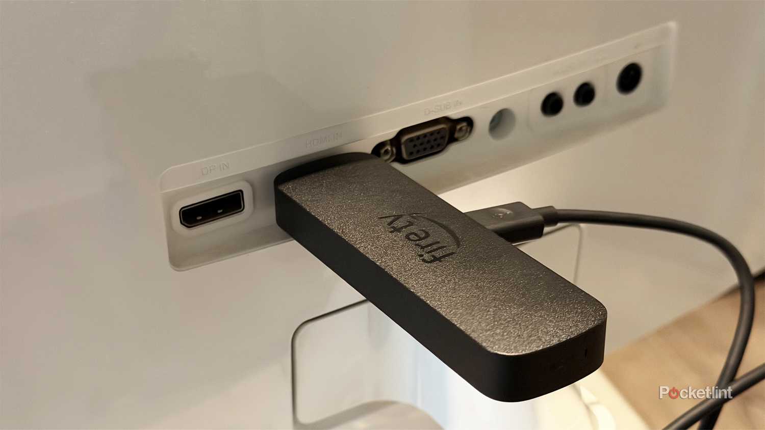 Fire TV Stick plugged into monitor