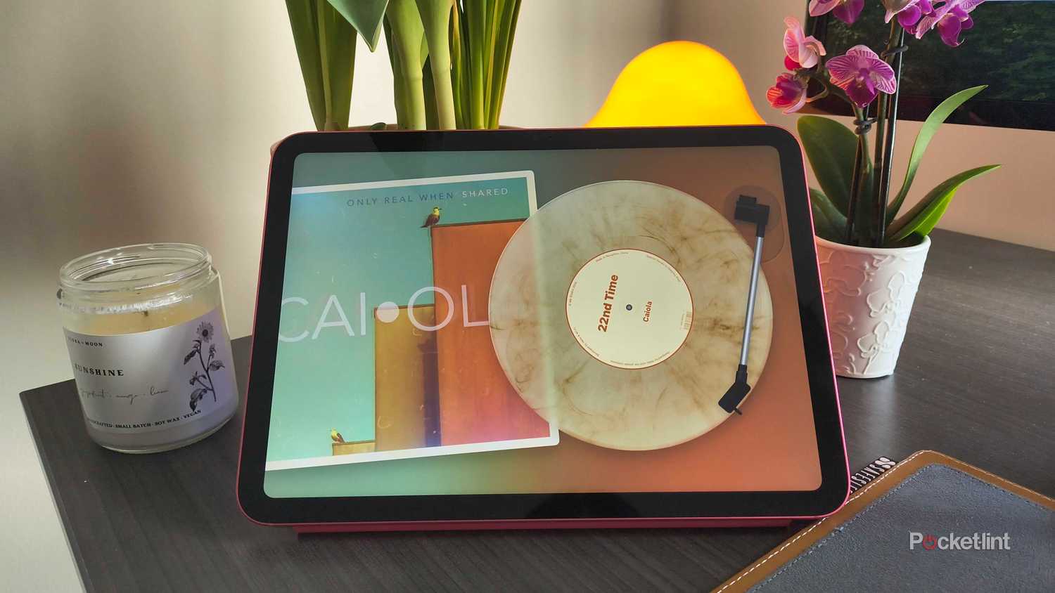 Record player on an iPad. 