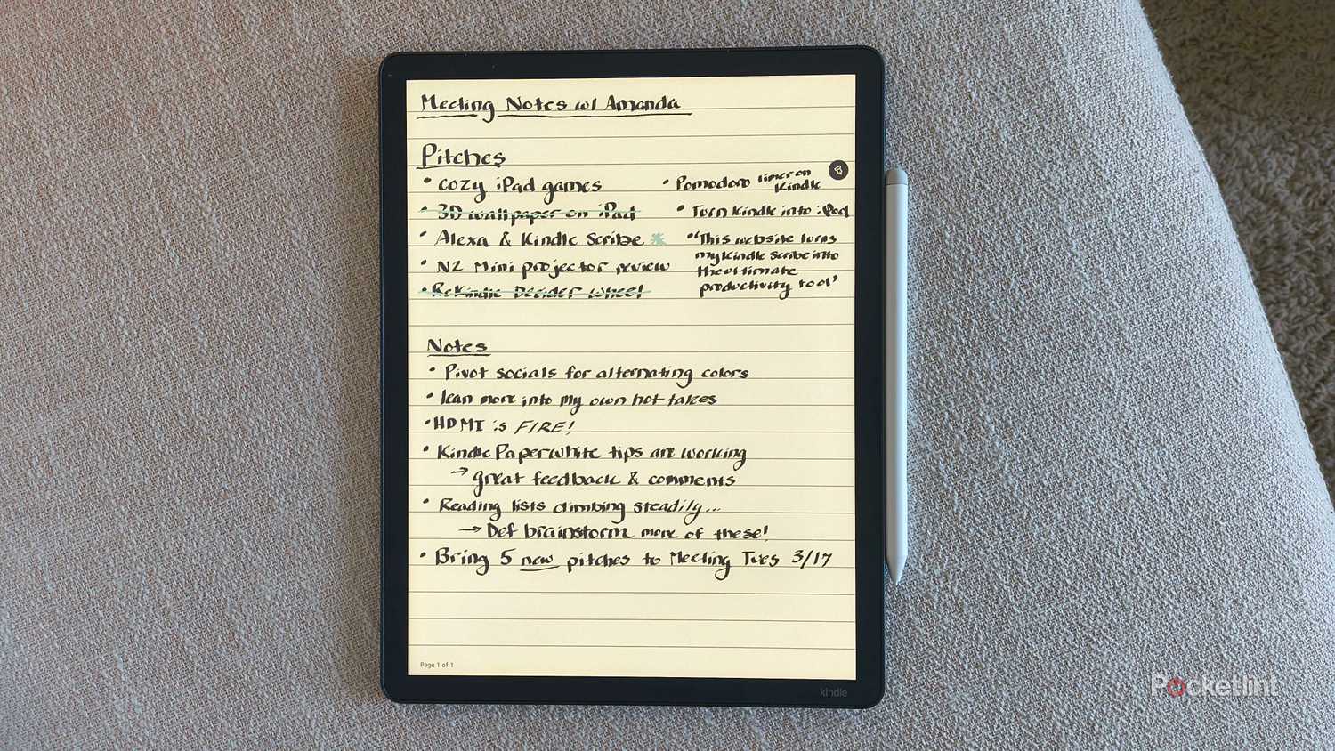 Meetings notes on a Scribe. 