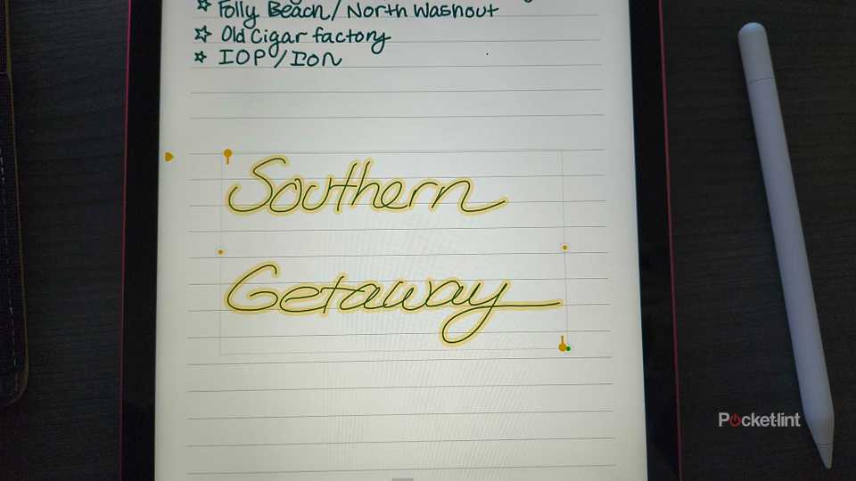 Straightened text on an iPad. 