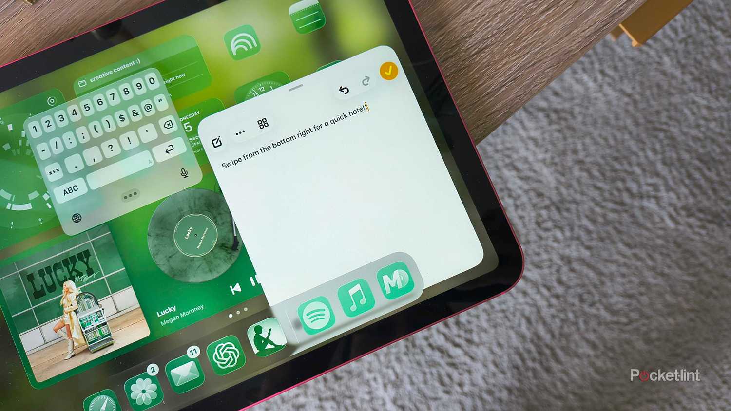 A quick note on an iPad. 