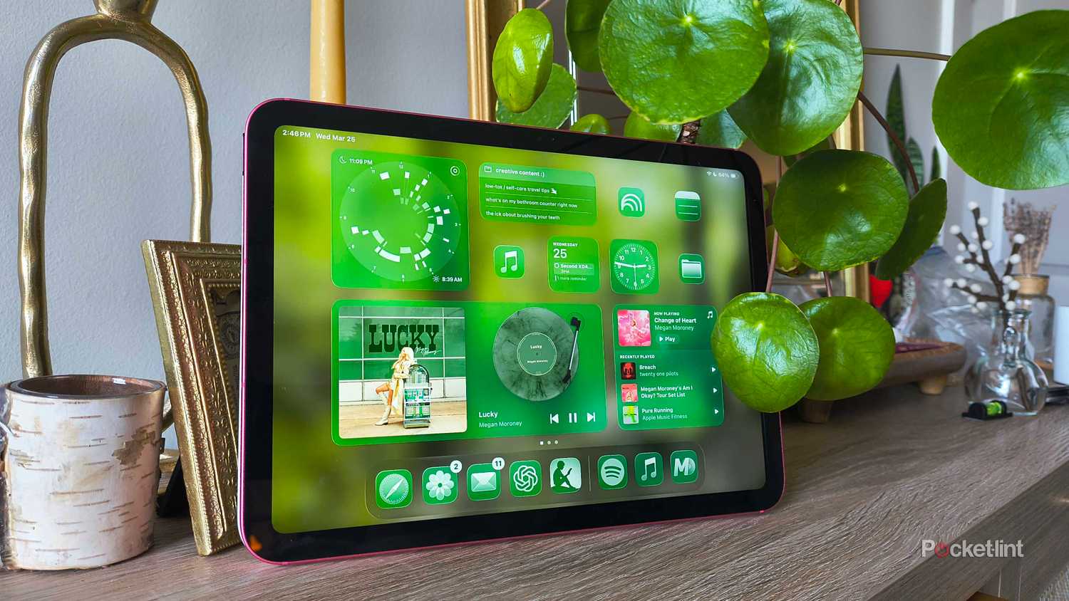 An iPad home screen. 