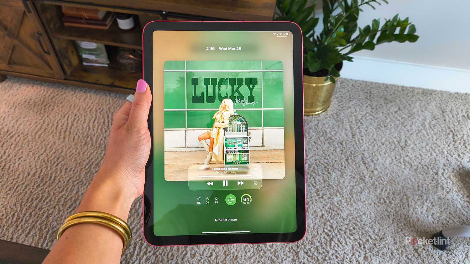 An iPad A16's notification center. 