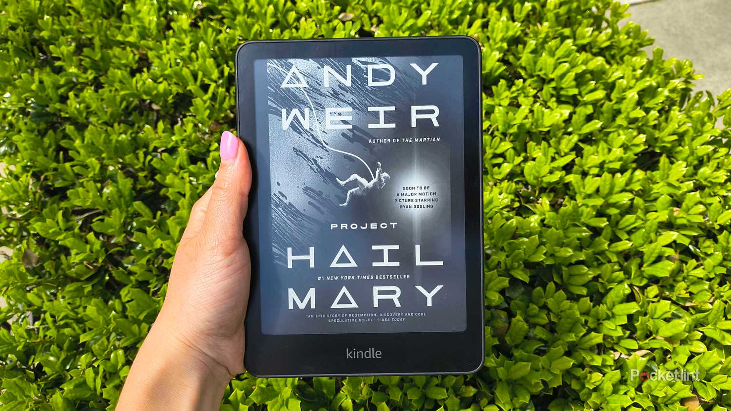 Project Hail Mary on a Kindle Paperwhite. 