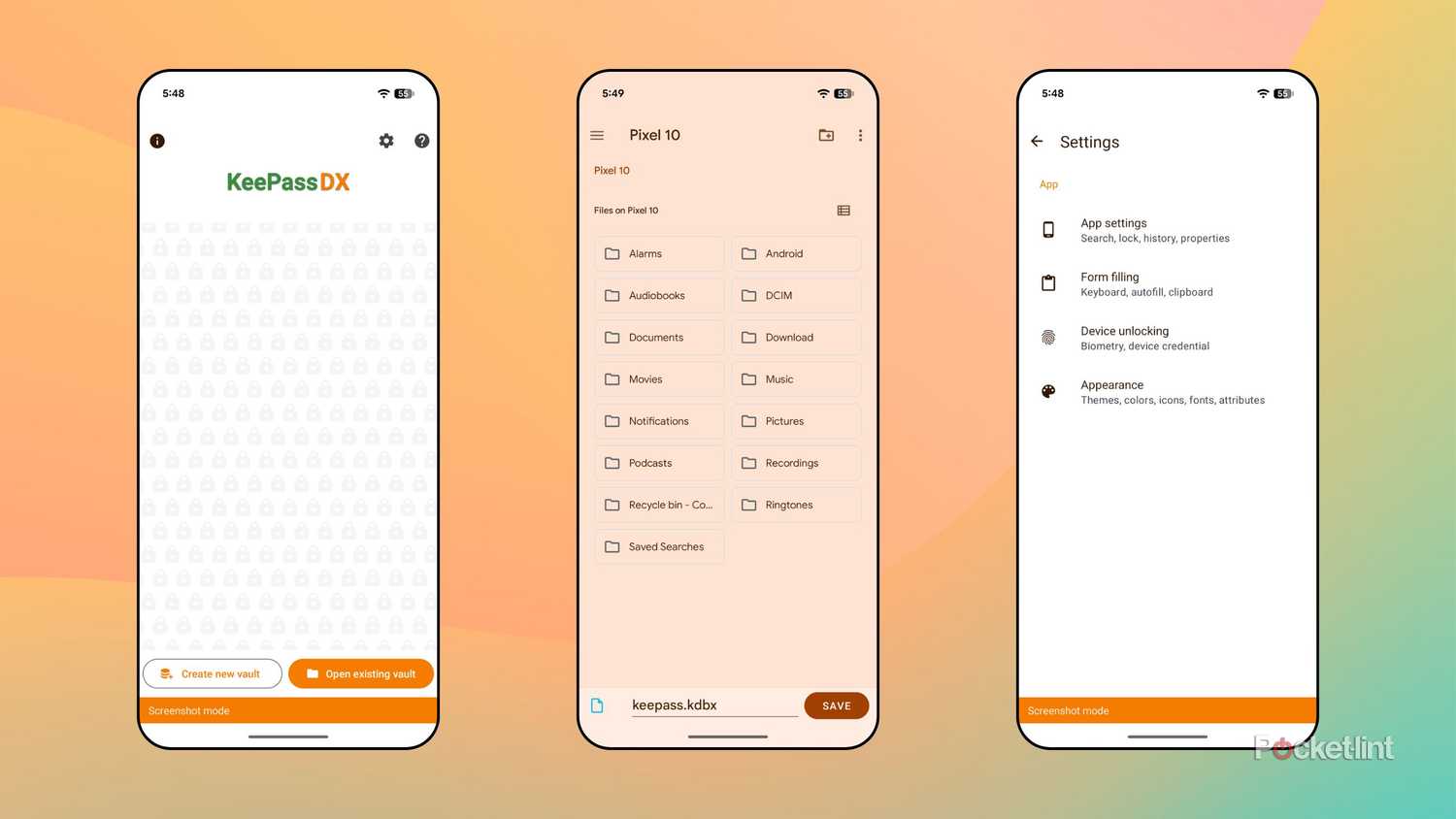 KeePassDX screenshots