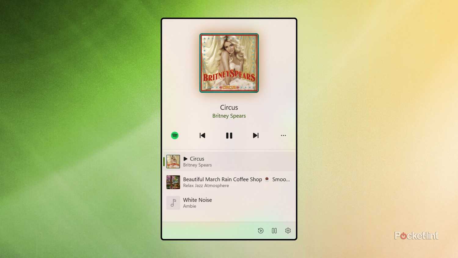 Media Flyout screenshot