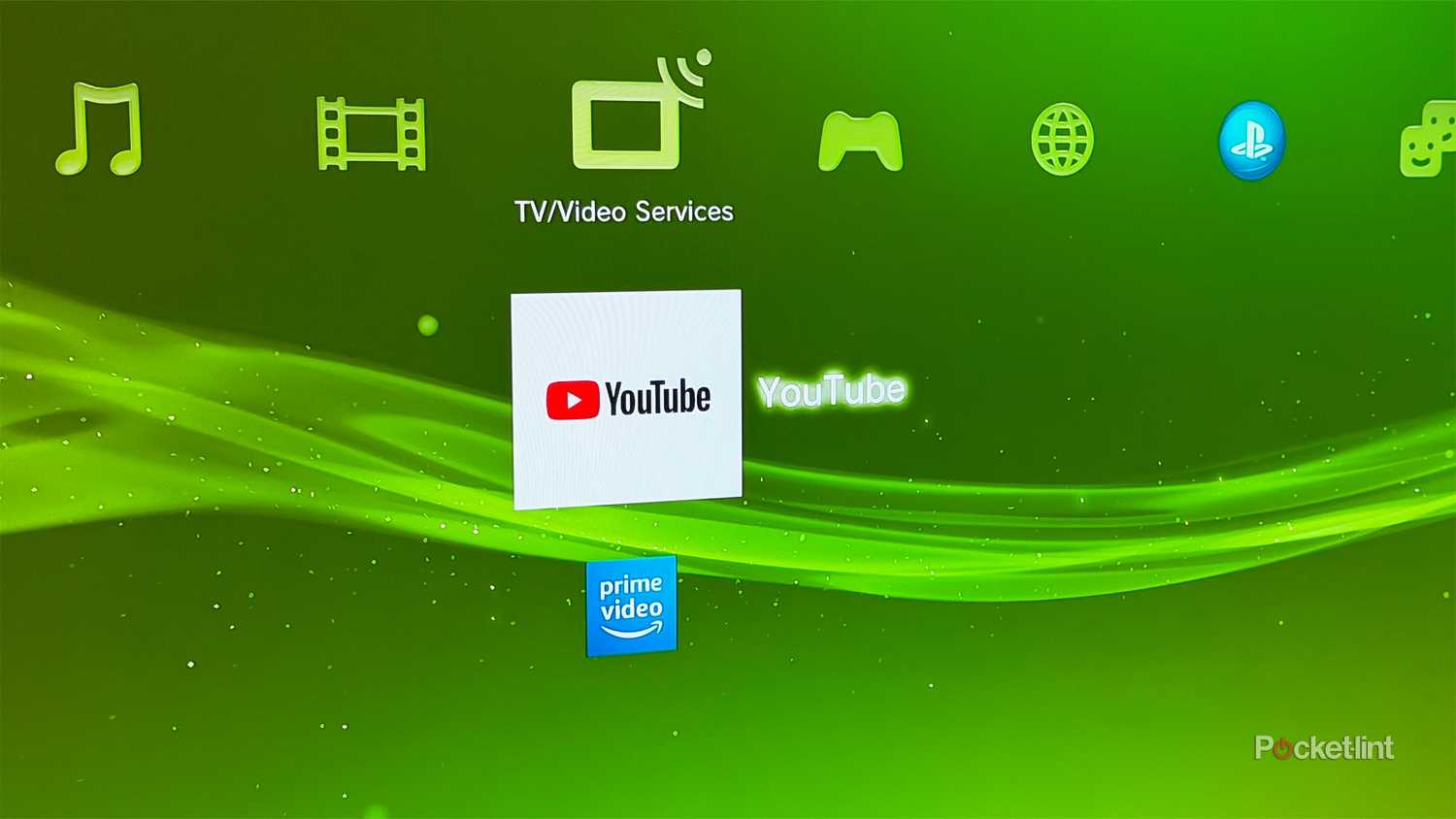 YouTube and Prime Video on PS3.