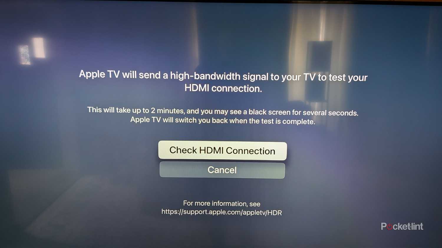 The HDMI connection test on an Apple TV 4K.