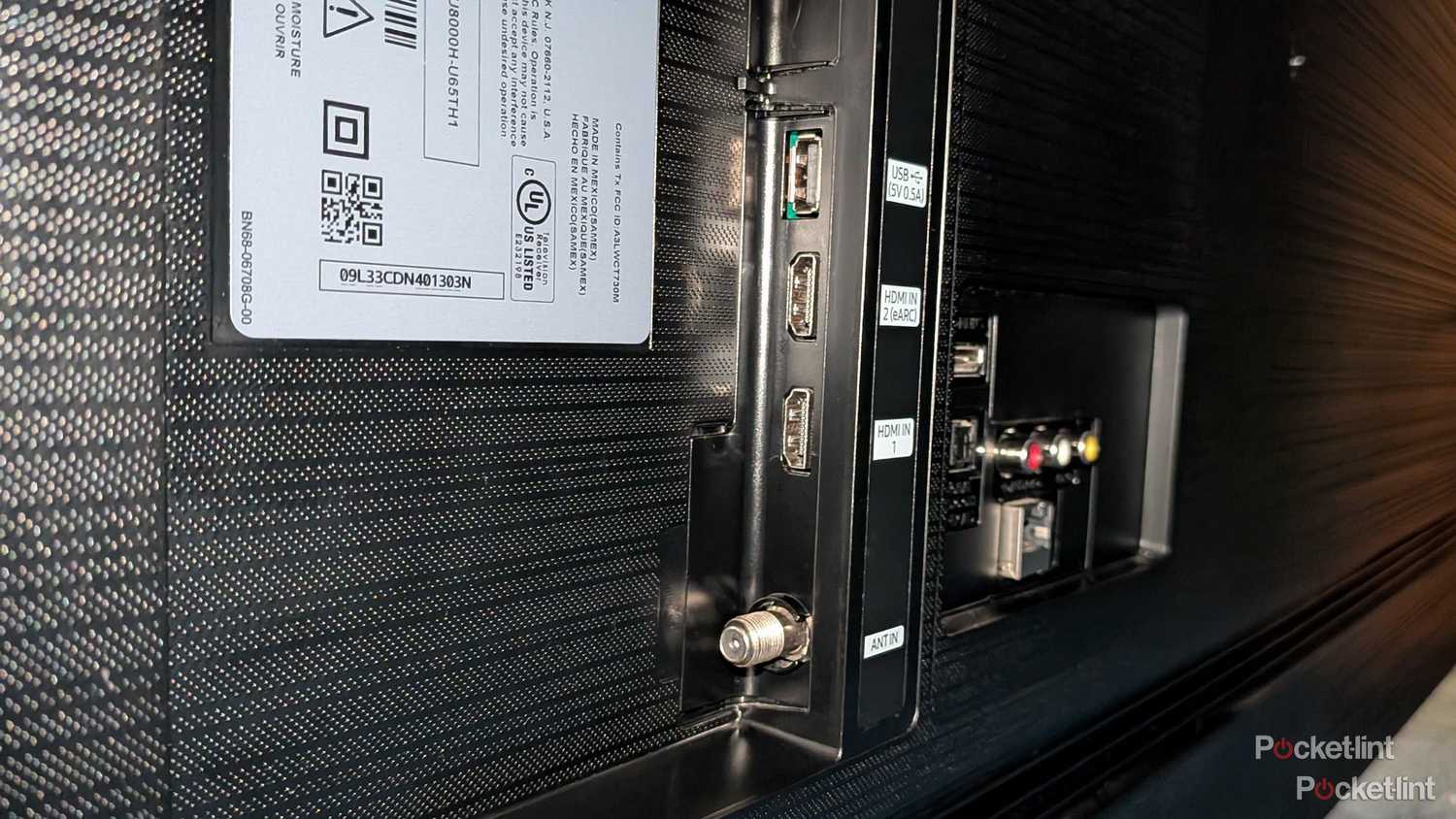 The back of a TV showing off its ports.