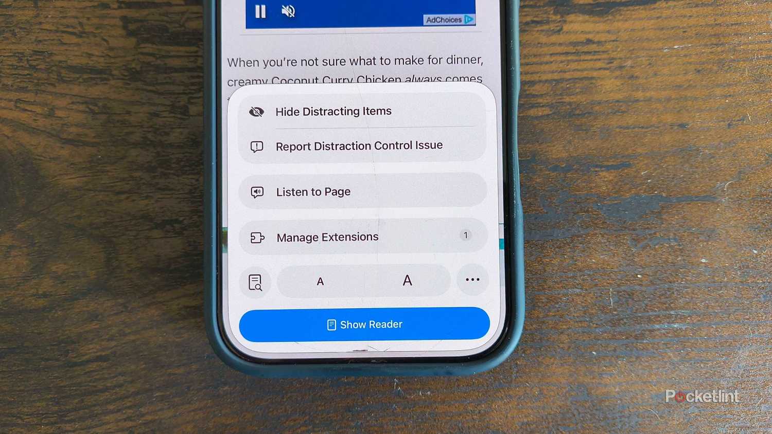 Webpage settings in safari. 
