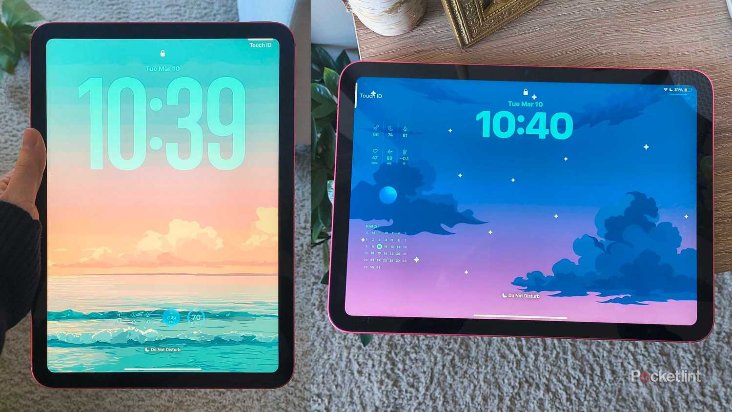 Adding a stacked wallpaper to an iPad. 