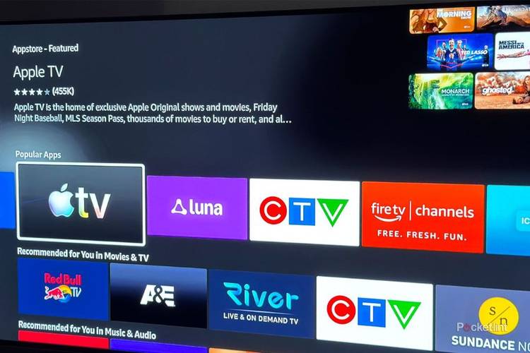 A list of apps on a smart TV screen.
