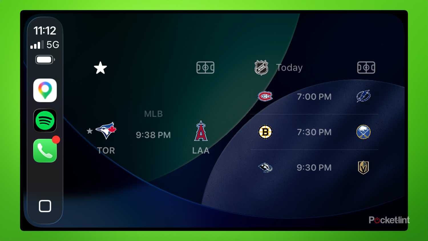 CarPlay sports widget.
