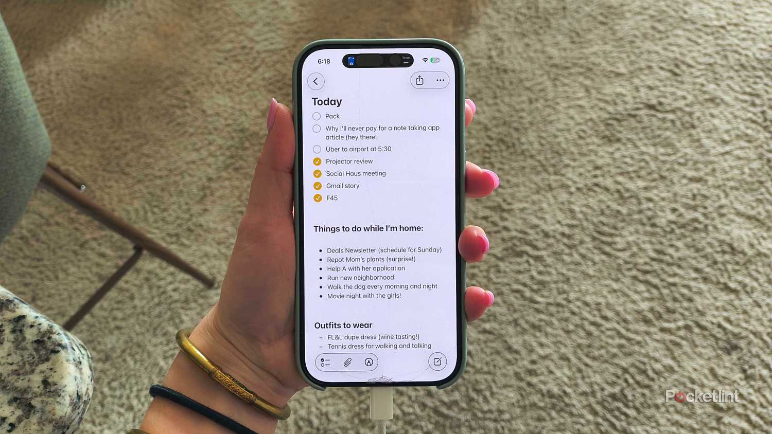 Apple Notes on an iPhone. 