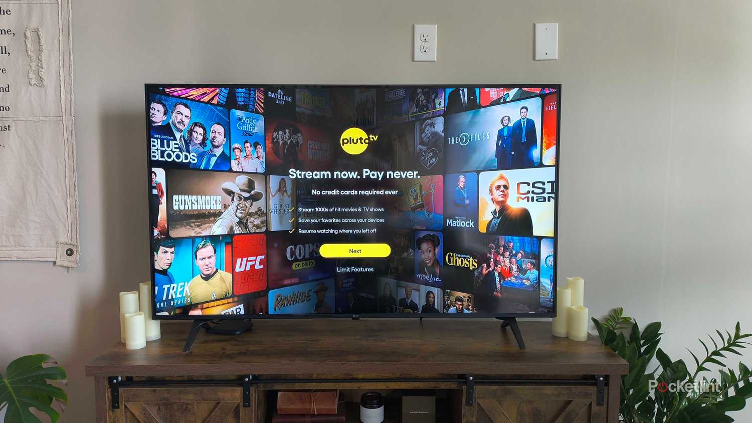 Pluto TV on an LG TV. 