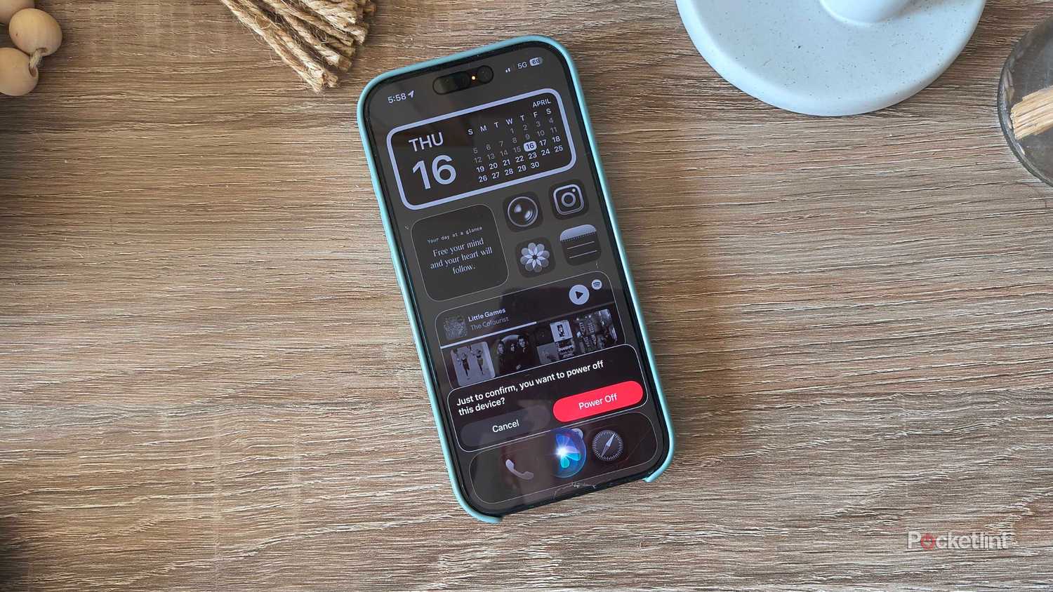 Shutting down an iPhone.