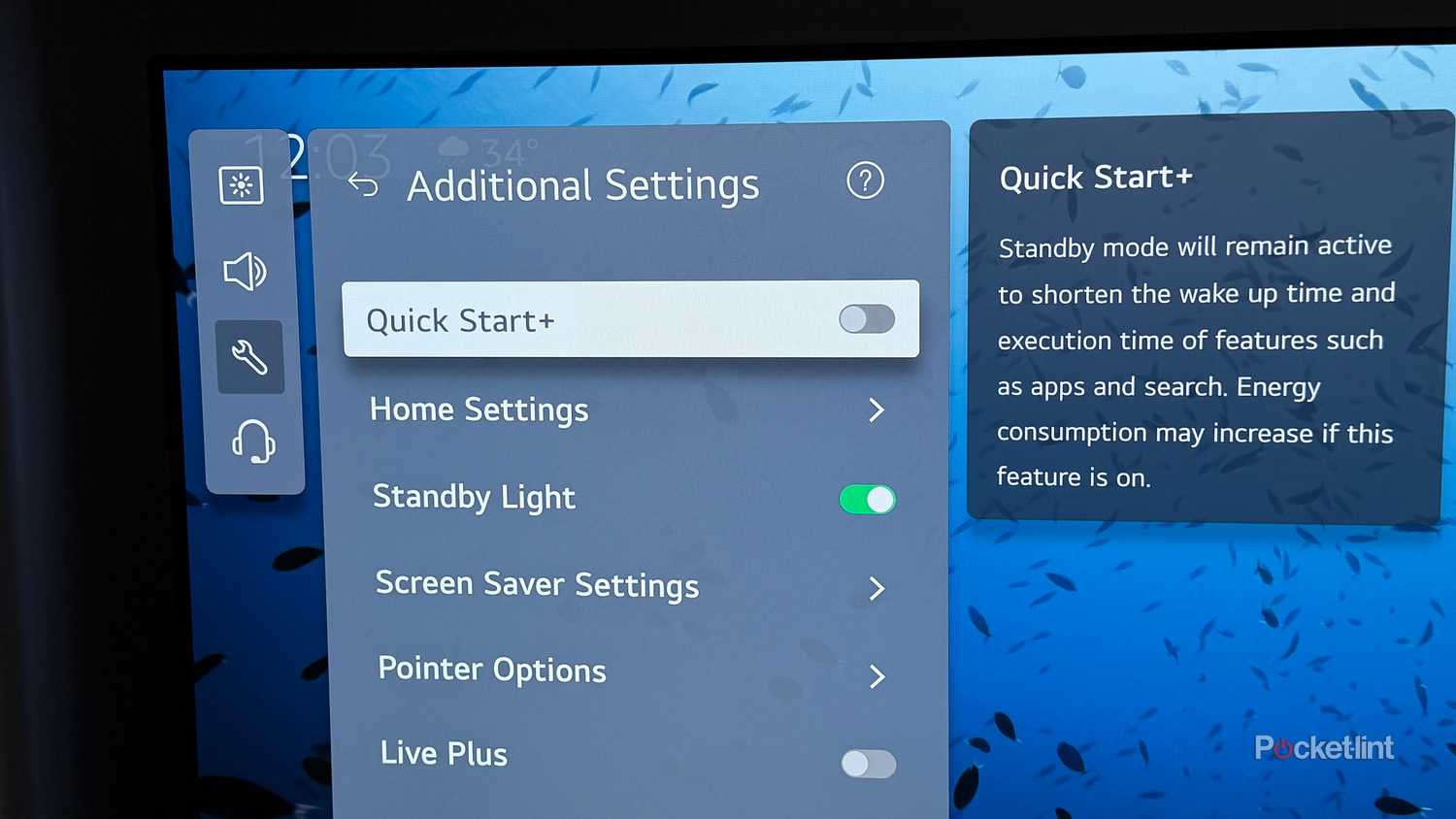 LG TV Quick Start Plus setting.