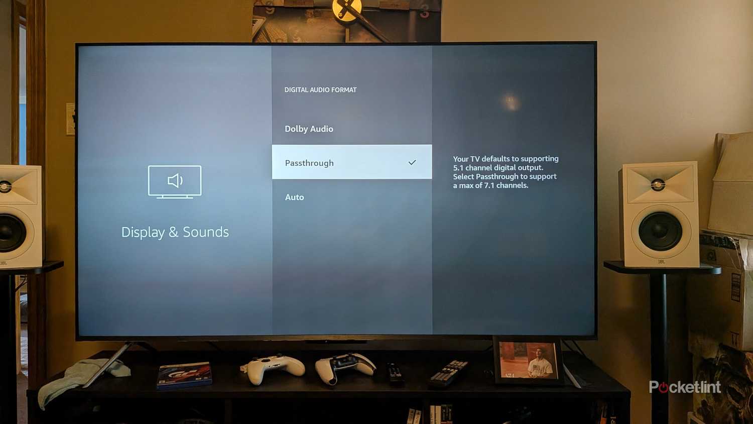 The Display & Sounds screen on Amazon Fire TV.