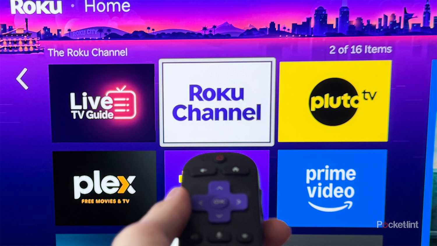 Roku Channel app on TV.