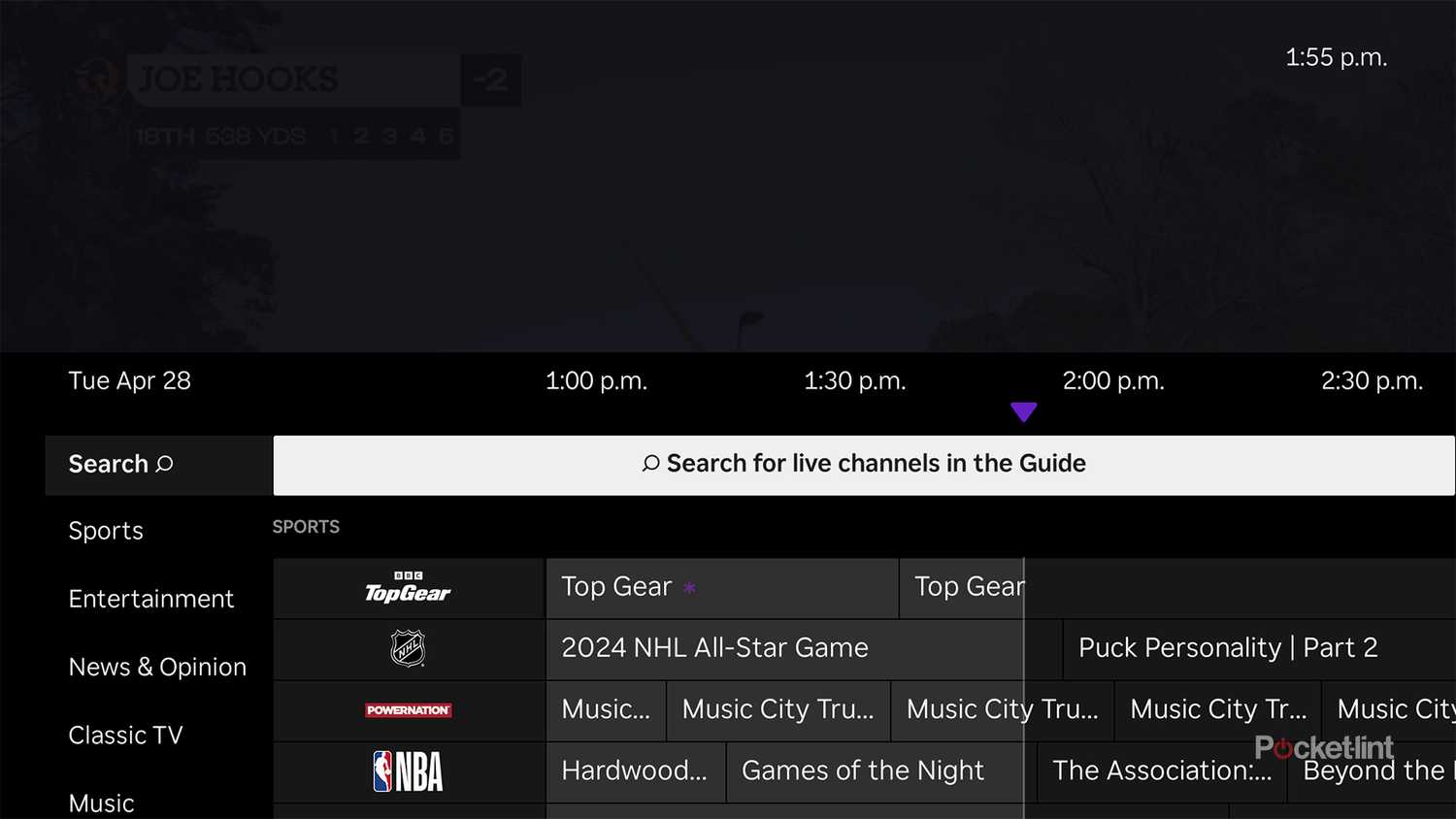 Roku Live TV Guide.