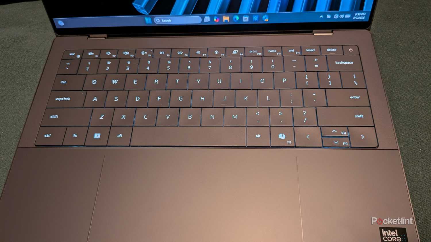 The keyboard on a Dell laptop.