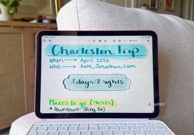 Notes app on an iPad. 
