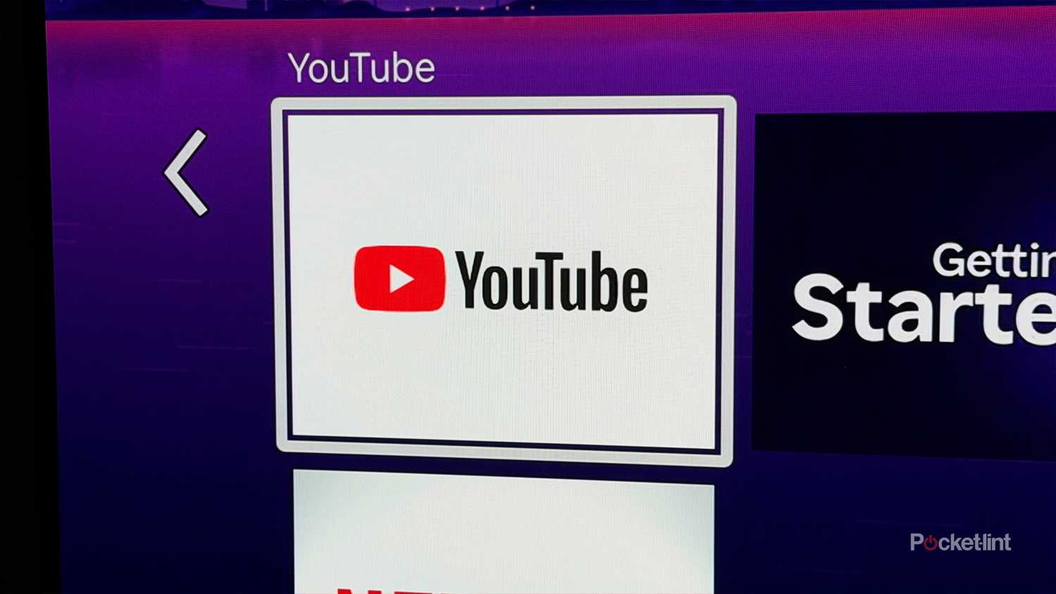 YouTube app on Roku TV.