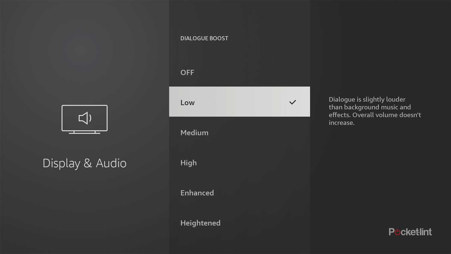 Dialogue Boost setting on Fire TV Sticks.