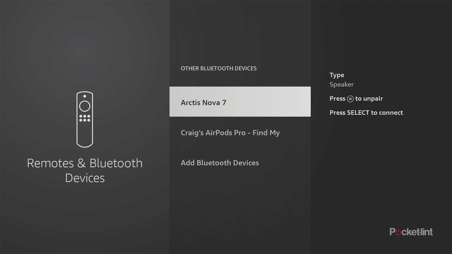 Fire TV remote and bluetooth devices.