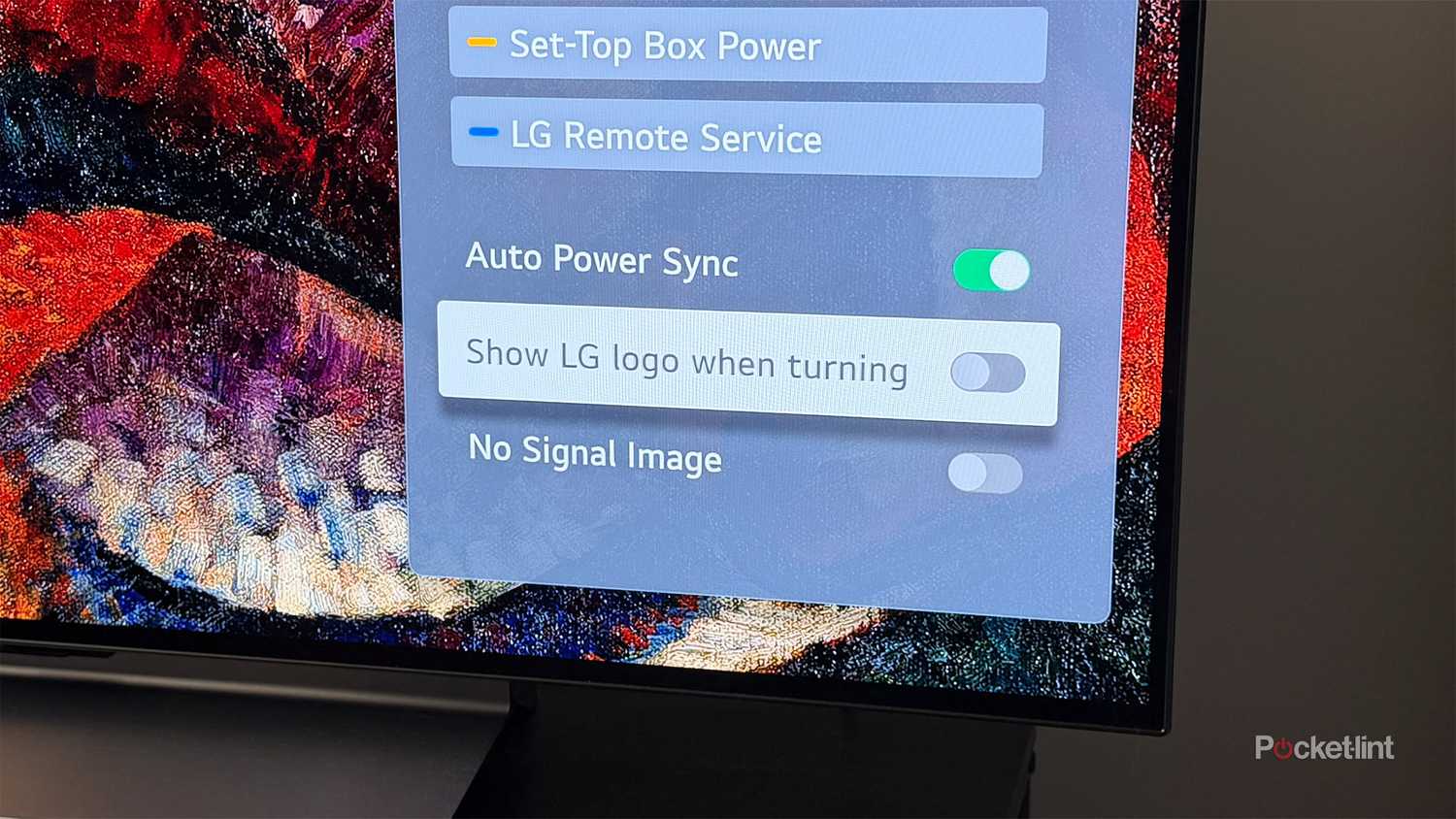 LG TV turn off logo.