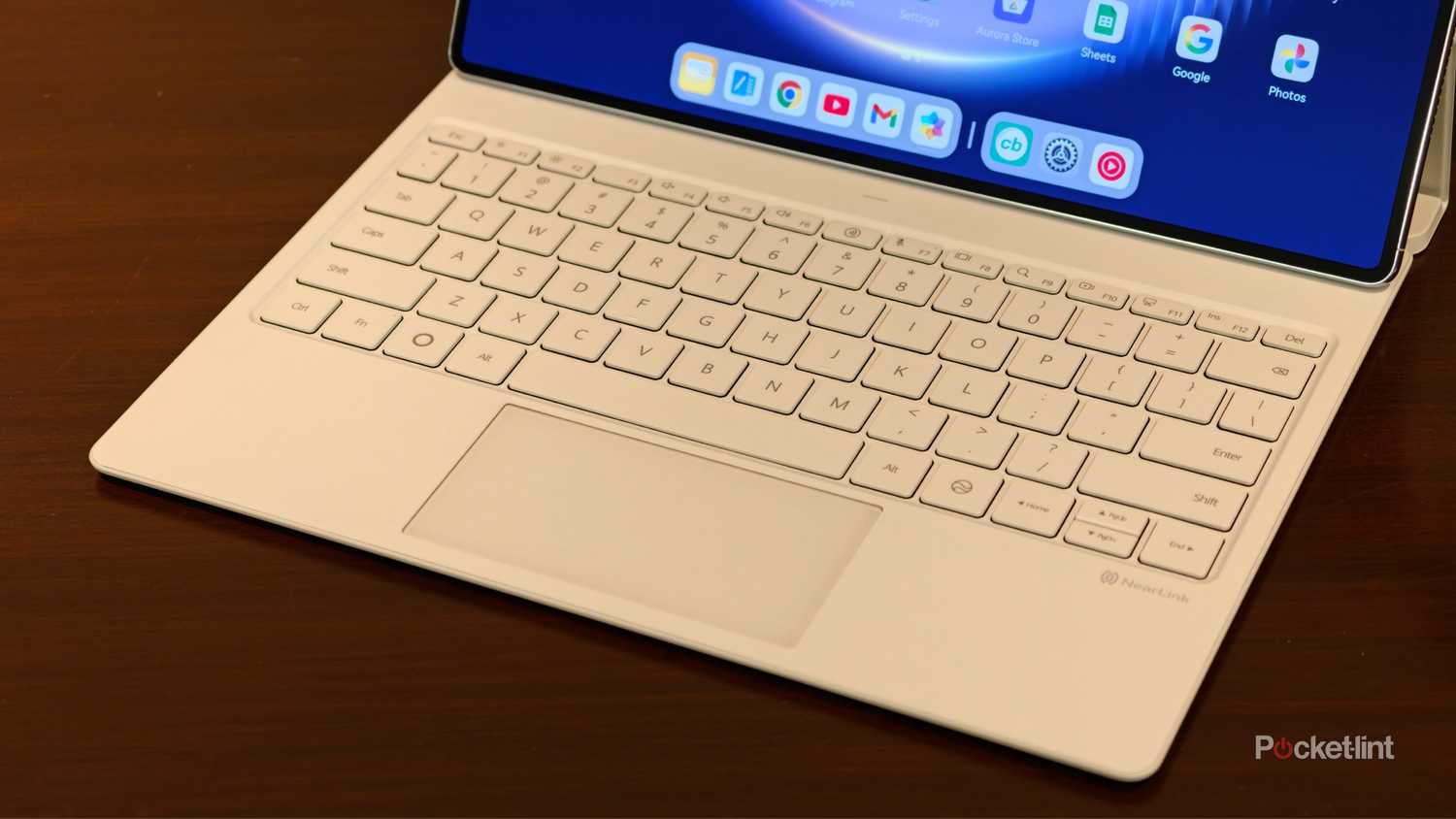 Close up of the Huawei MatePad Pro keyboard and trackpad
