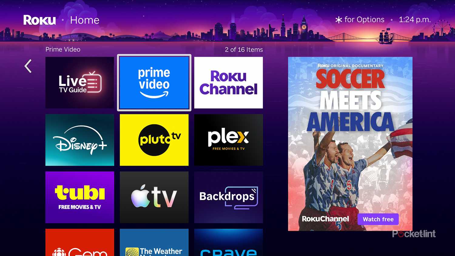 Apps on Roku home screen.