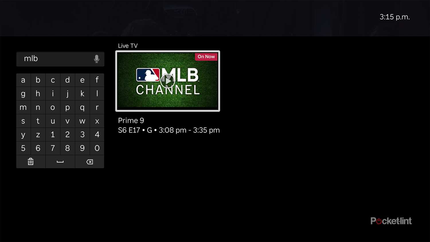 Search function on Roku.
