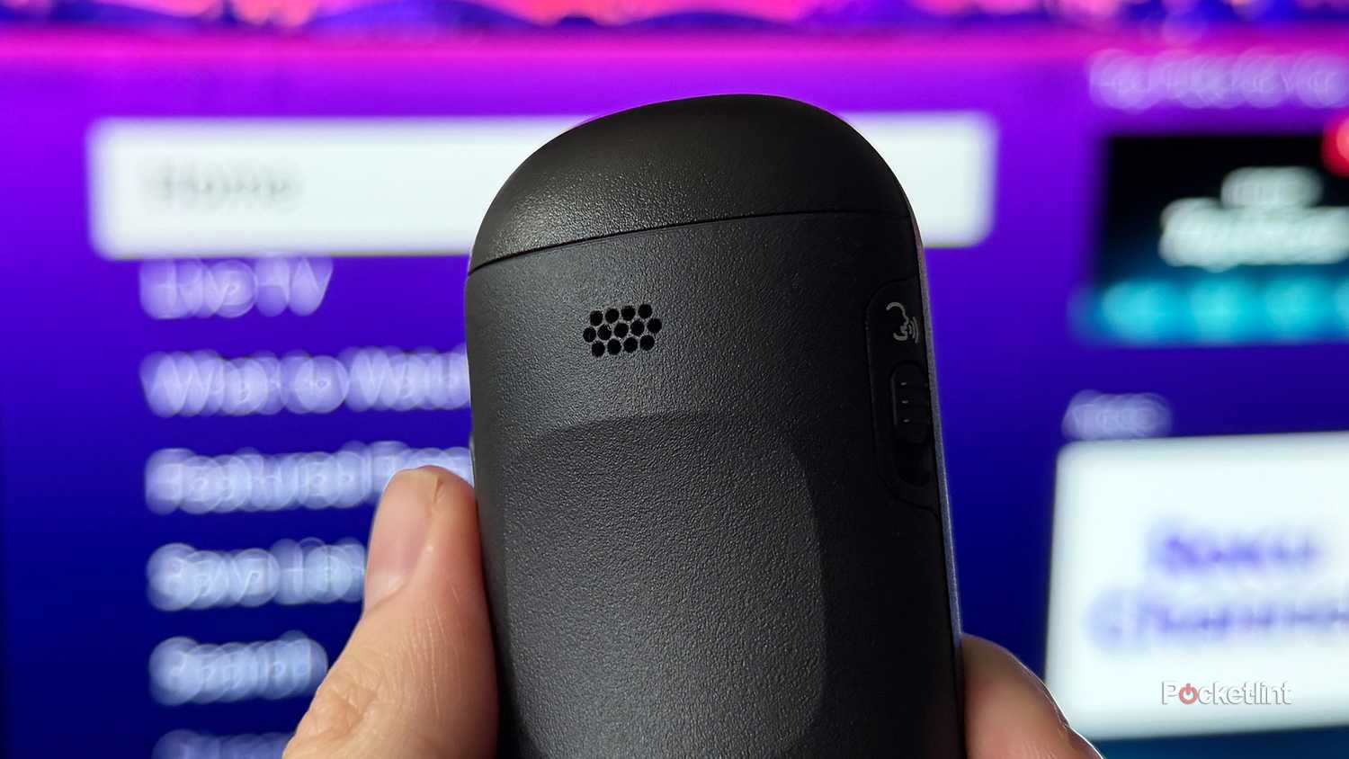 Speakers on Roku Voice Remote Pro.