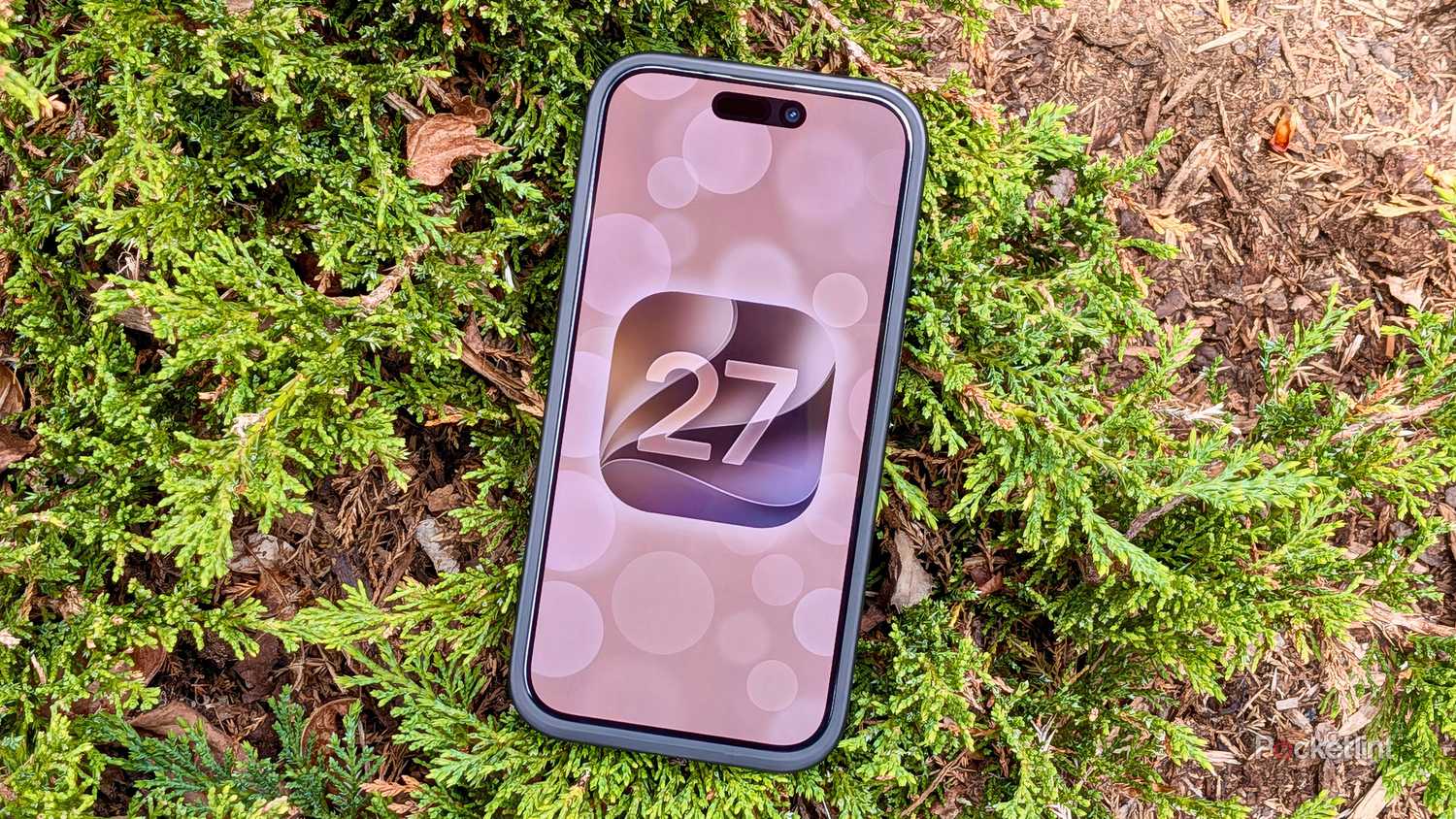 An iPhone with an iOS 27 logo.