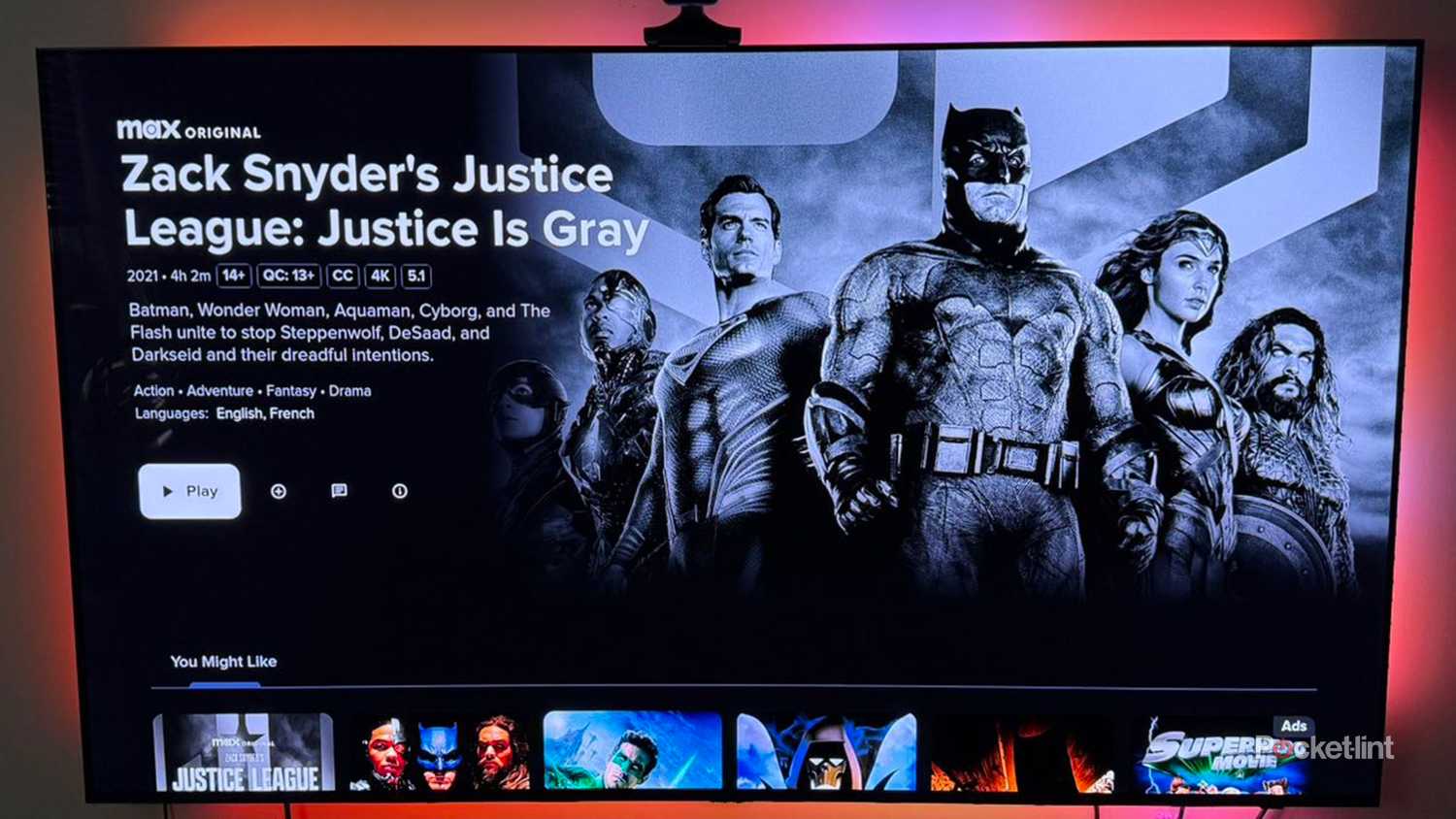 Zack Snyder's Justice League banner in Black and white.