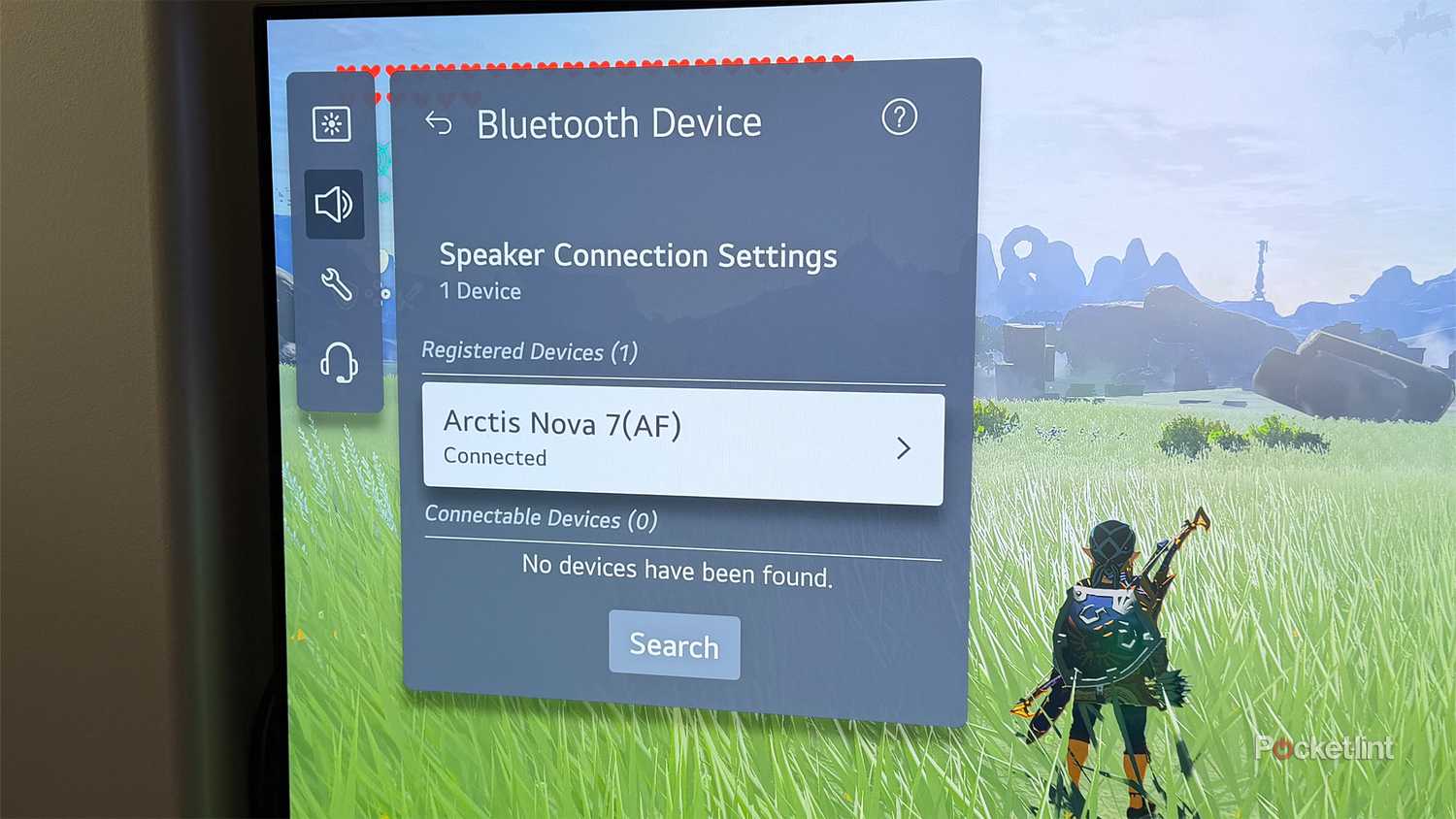 Bluetooth settings on LG TV.