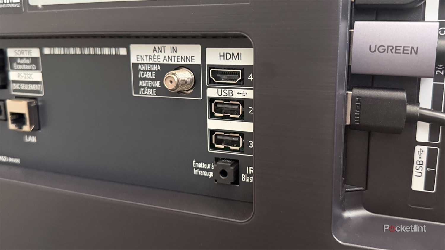 USB ports on LG TV.
