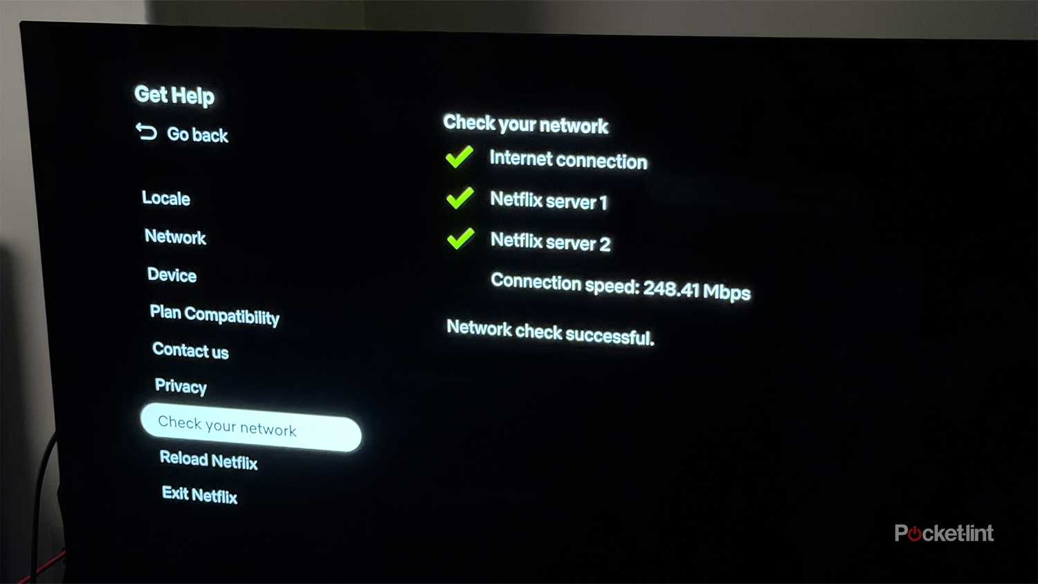 Internet speed test using Netflix app.