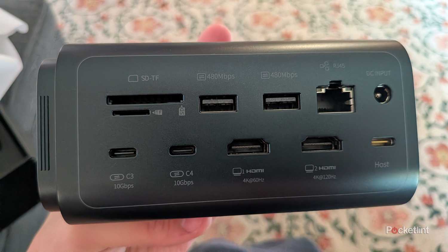 The ports on the Baseus USB-C hub.