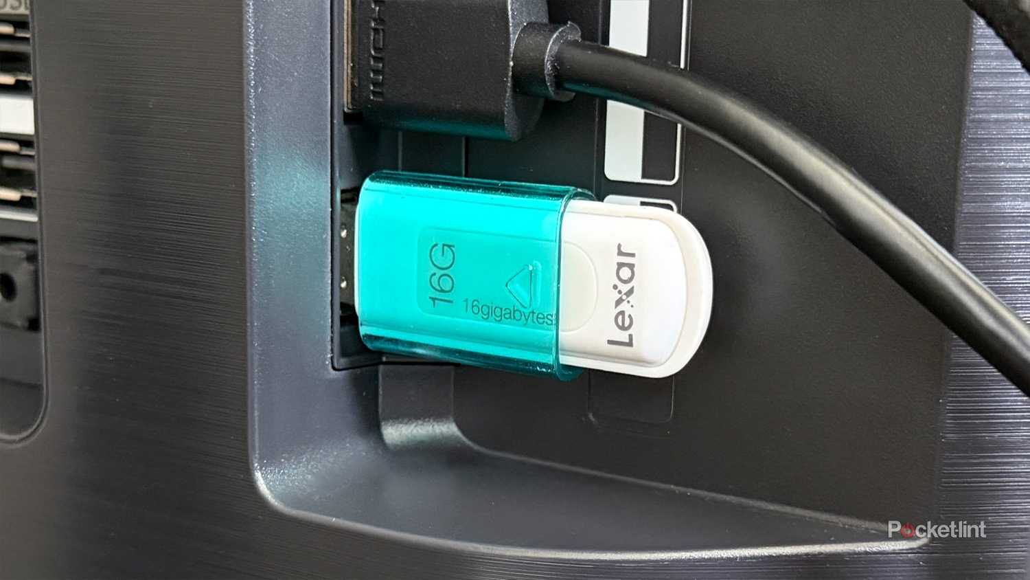 USB stick plugged into LG TV.