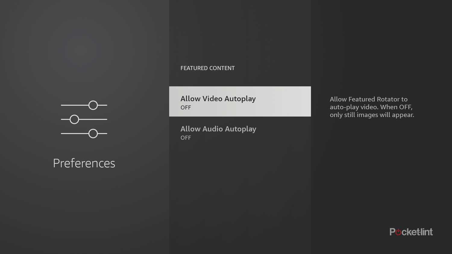 Fire TV turn off autoplay.