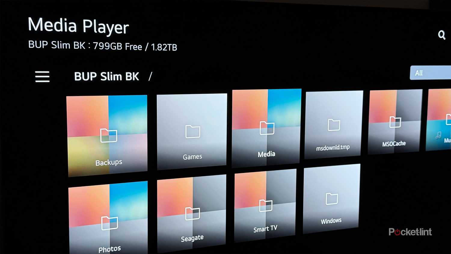 Media Player app on LG TV.